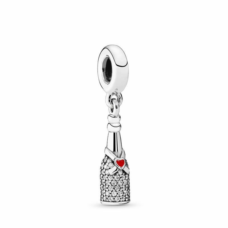 Pandora Celebration Time Dangle Charm - Sterling Silver/Enamel/Red/Cubic Zirconia - Canada | YX9515X